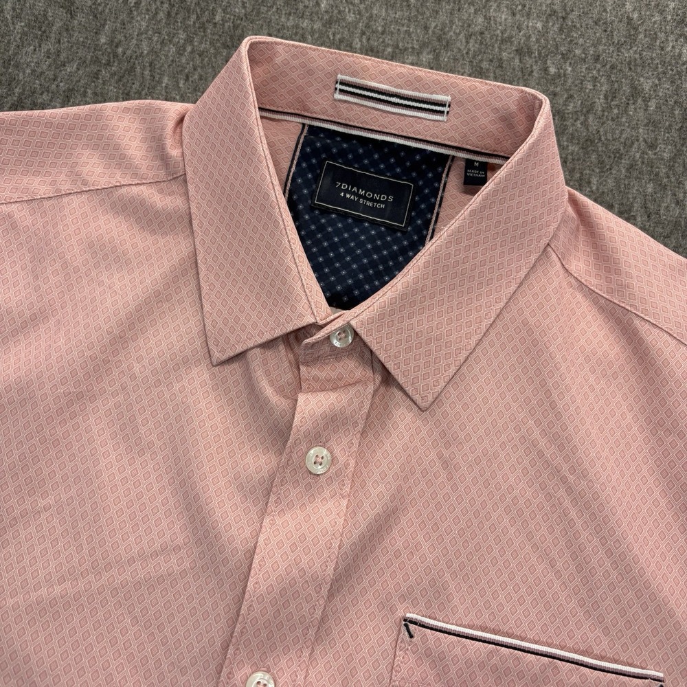 7 Diamonds Another Dimension 4-Way Stretch Short Sleeve Woven Shirt - Medium